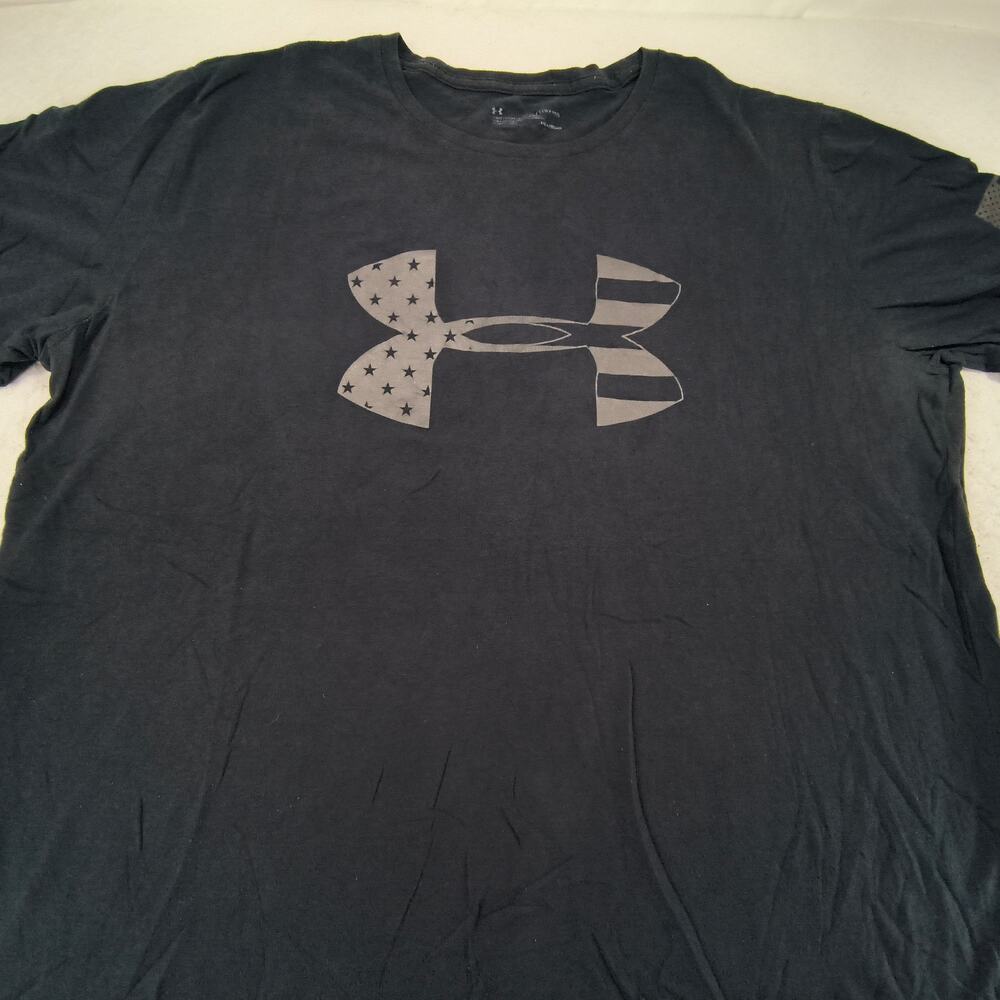 Under Armour Crew Neck Short Sleeve Graphic T Shirt Mens Size 2XL Black